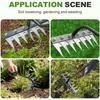 Iron Weeding Rake 2.0,7 Teeth Carbon Steel Garden Weeder Rakes,Iron Rake for Yard Lawn and Garden,Heavy-Duty Gardens Hand Weeder Puller Tool