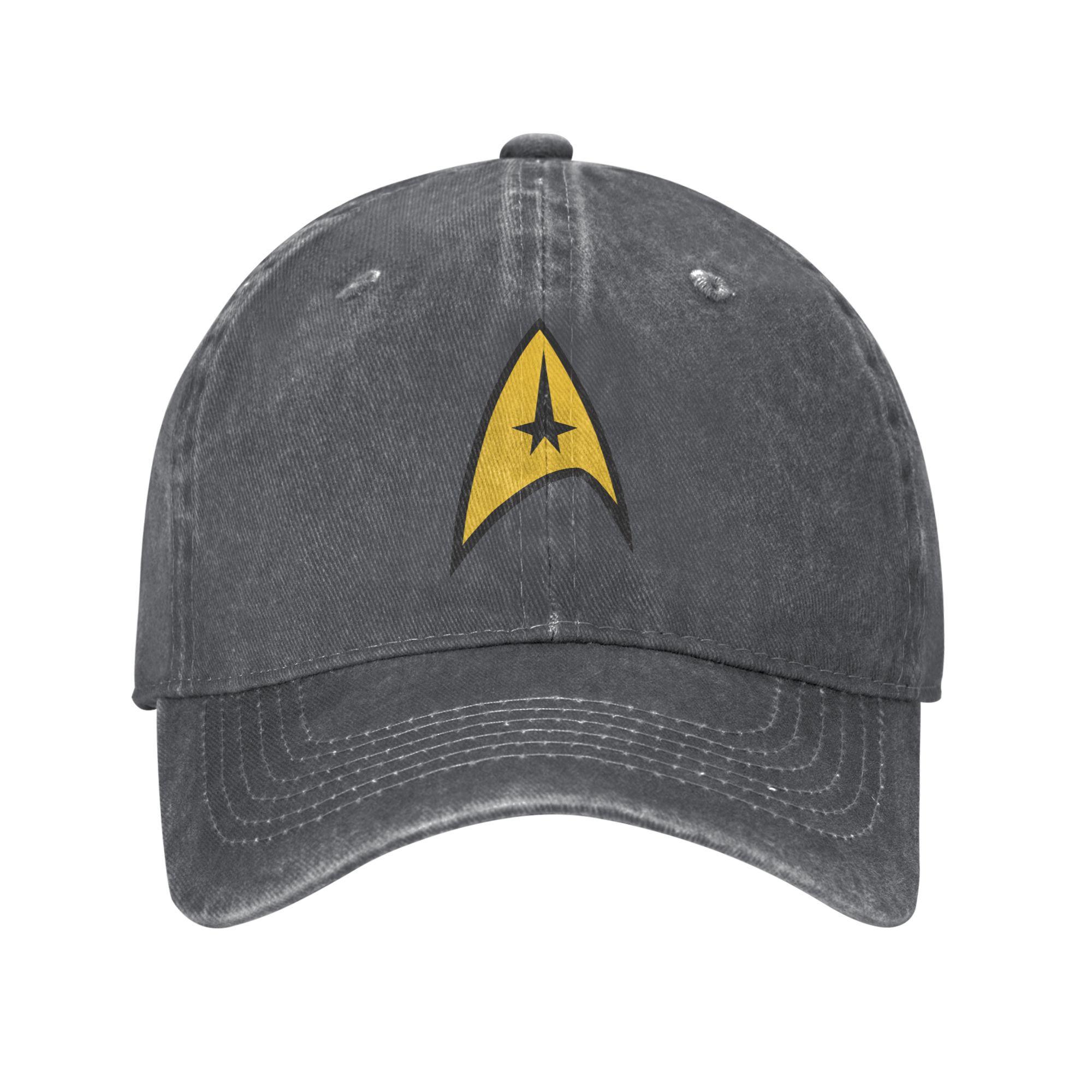 

Бейсбольная кепка с логотипом Star Treksd Merch для унисекс-регулируемой кепки дальнобойщика Adjustable темно-серого