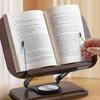 Desktop Reading Stand Adjustable Rotating Book Holder Wooden for Desk, Classroom