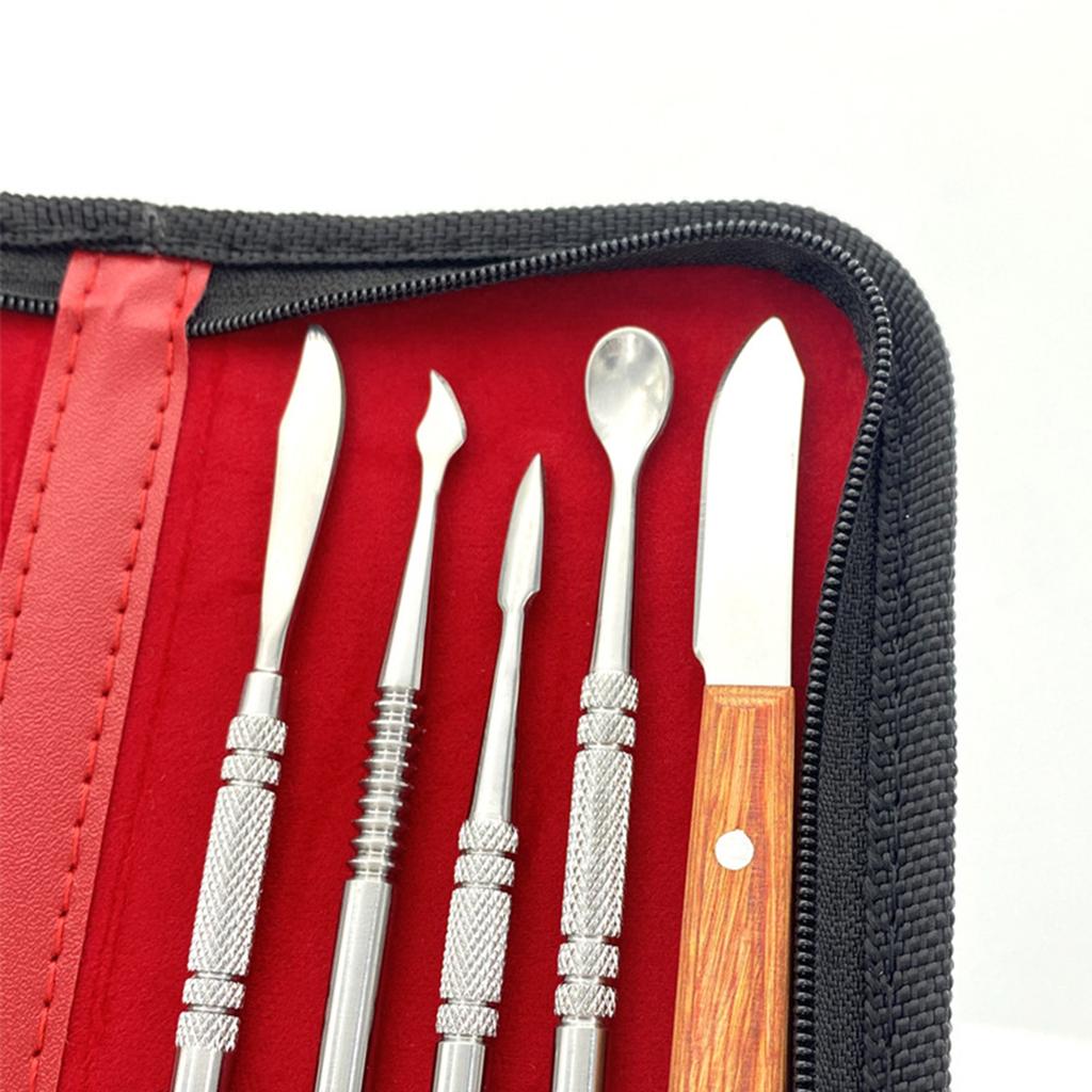 10PCS Wax Carving Tool Set Stainless Steel Dental Instrument Versatile Kit Dental Lab Equipment Dental Tool Set With PU Holder