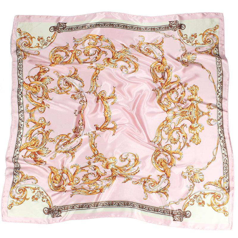 Luxury Design Silk Scarf Square Women Floral Printed Shawl Wrap Spring Summer Neckerchief Hair Band Lady Decor Foulard Bandana