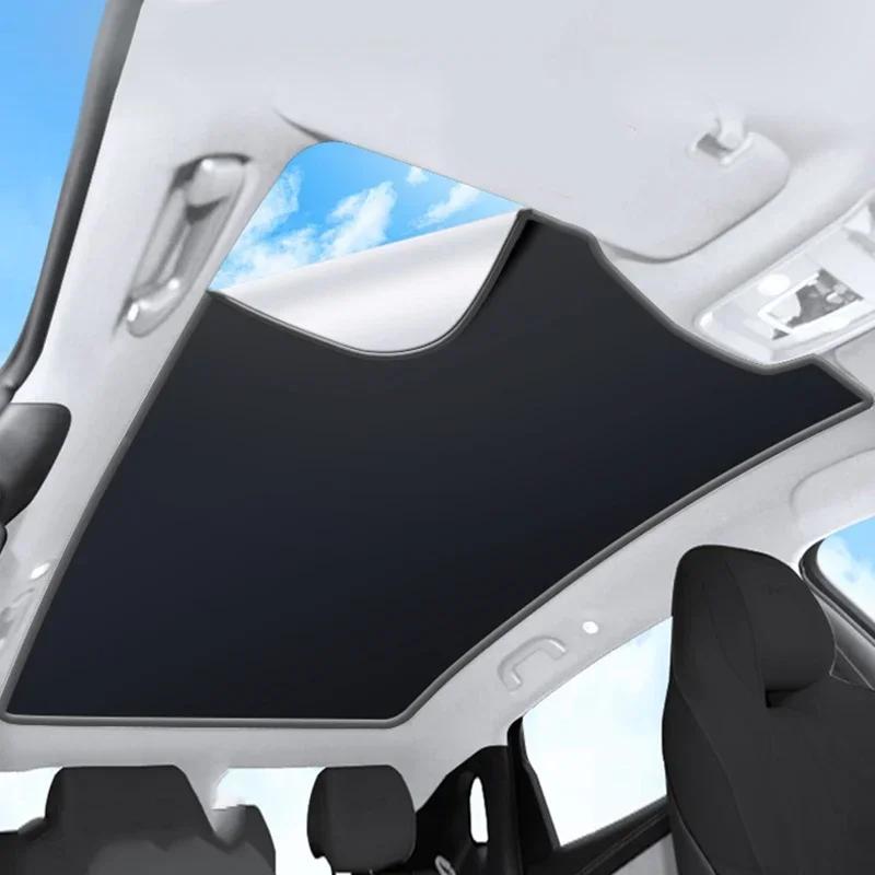 Car Electrostatic Adsorption Sunroof Sunshade Cover For Toyota Highlander 2015-2024 Heat Insulation Skylight Sticker Accessory