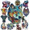 Wolf Elephant Wooden Animal Puzzle High Quality Dog Puzzles Brain Twister Toys for Kids Adult DIY Wood Jigsaw