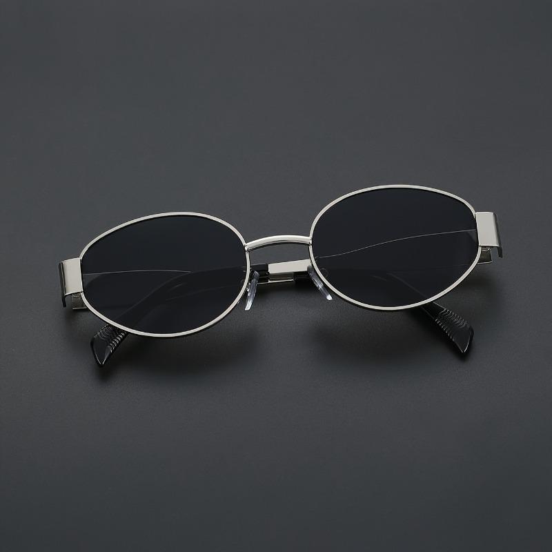1pc Men's Vintage Inspired Oval Fashion Glasses with Black Lenses and Metal Frame Classic Fashion Accessory for Everyday Wear