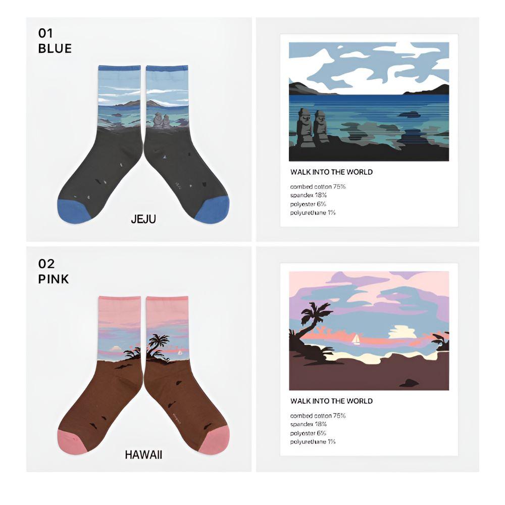 Women Fashion Socks Set 6 Pairs Cute Casual Cotton Socks