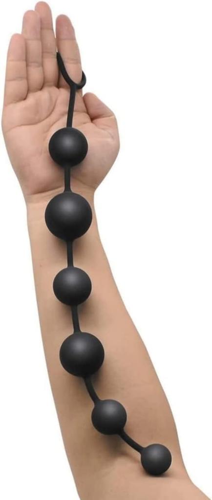 Silicone Anal Beads, 100% Silicone with Gradual Size Increase and Safe Pull Ring - Clean Anal Toy, BPA & Phthalate Free Female Female Sex Toy