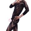 Gentleman Underwear Novelty Male Bodysuit One-Piece Fishnet Clothing Funny Men Jumpsuit Sexy Lingerie Man Sissy Sleepwear Black