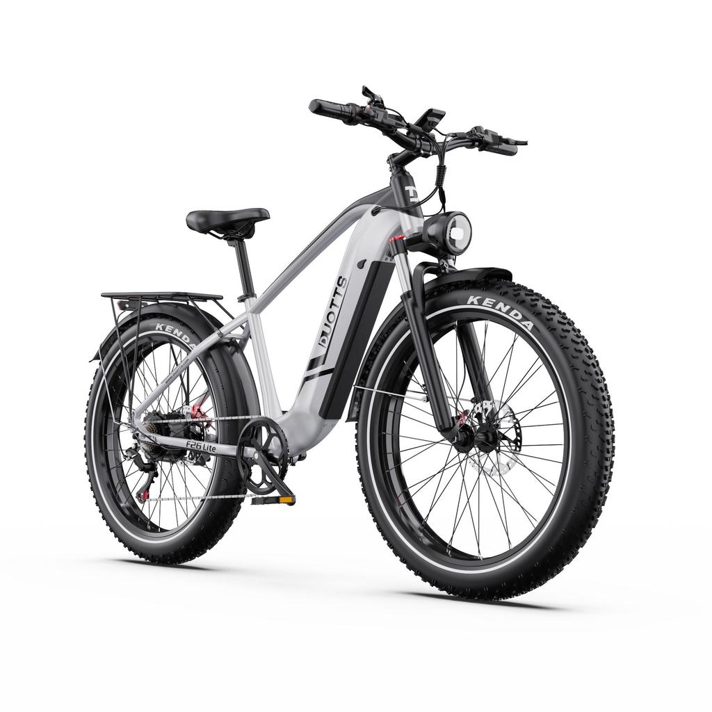 DUOTTS F26 Lite 26-inch Fat Tire Electric Bike, 500W Motor, 90km Extended Range, App Connectivity for City and Light Off-Road Riding, White