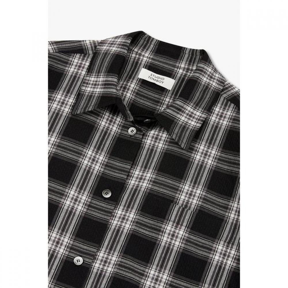 Cotton Check Short Sleeve Shirt Studio Tomboy 9105321191ar 