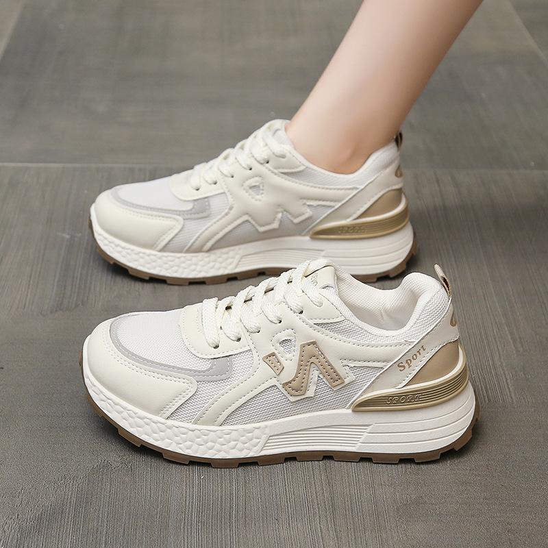 Popular summer mesh dad shoes women 2025 new breathable platform sports casual shoes versatile waffle Forrest Gump shoes