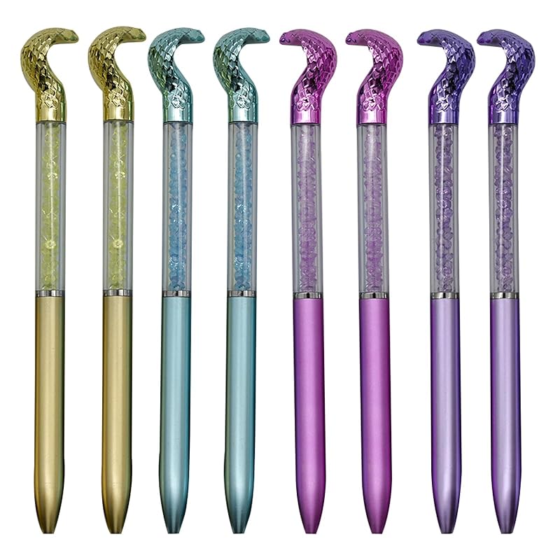 

Maydahui cute snake cobra diamond ballpoint pen 12 pieces set 0.5mm black ink oily Fashionable cute snake crystal stationery child student