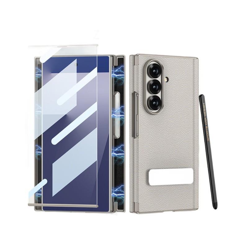 ZTriFold Triple-Fold Magnetic Case With Rotating Stand Stylus Holder PU Leather Cover Galaxy Z Fold 3