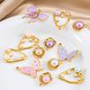 2pcs Stainless Steel Enamel Butterfly Pendants Crystal Bead Imitation Pearl Shell Heart Charm DIY Trendy Necklace Jewelry Making