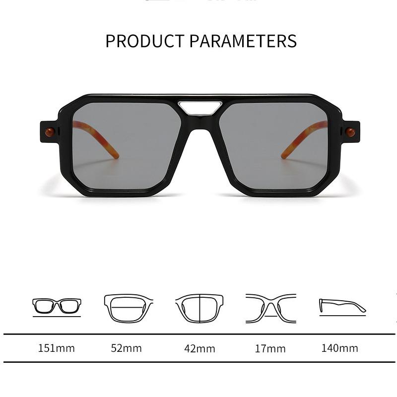 Nicht polarisierte Herren Stilvolle Blaulichtbrille - Großes Gestell, Doppelbrücken-Design mit Nietendetail, Vintage Quadratische Computerbrille