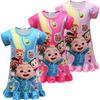 Adorable Cocomelon Girls Nightdress With Short Sleeves And Soft Breathable Material