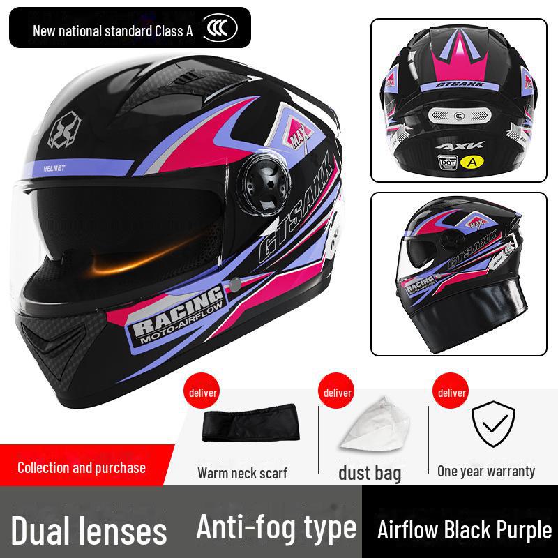 A1 3C Certified Electric Motorcycle Helmet - Four Seasons, Winter Warm, Unisex Full Helmet