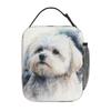 Maltese Dog Art Insulated Lunch Bag for Women Kids Portable Food Boxes Thermal Lunch Box Tote
