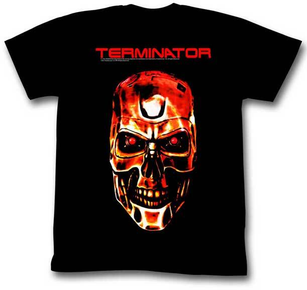 The Terminator 80 Movie Glowing Red Terminator Skull Close Up Men T Shirt M