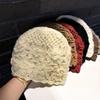 Versatile Handmade Crochet Hat Women's Spring and Autumn New Knitted Wool Hat Big Head Circumference Hollow Bag Head Hat