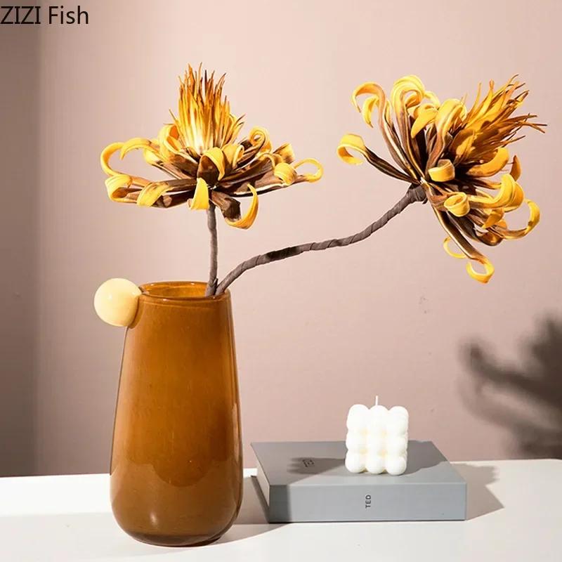 Süßigkeiten-Stil Bunte Glasvase Hydroponik Blumentopf Schreibtischdekoration Blumenarrangement Florale Vasen Raum Ästhetische Dekoration