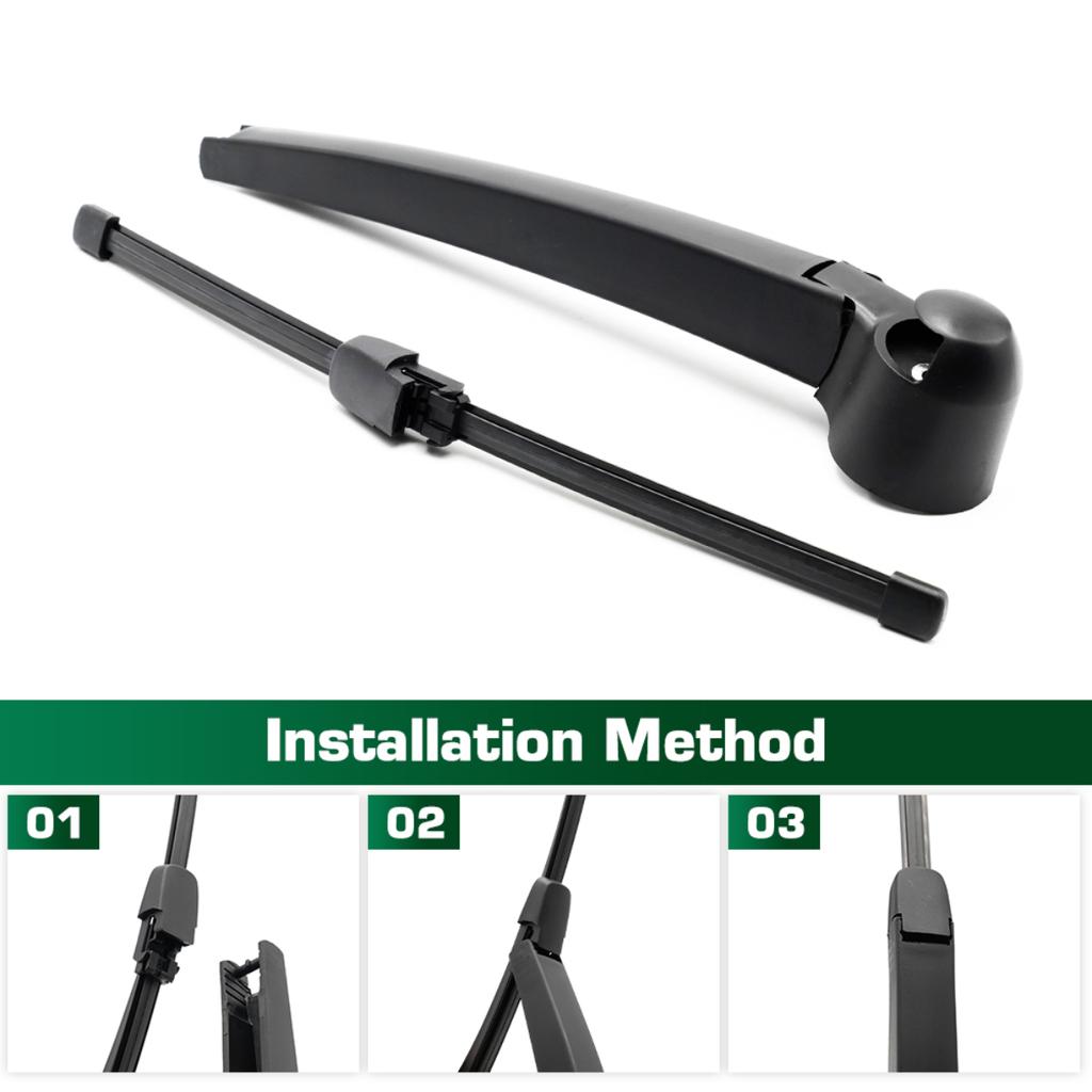 Scheibenwischer 11" Heckwischerblatt & Arm Set Kit Für VW Polo 6N 6KV 1994 - 2002 Windschutzscheibe Heckklappenfenster Regenbürste