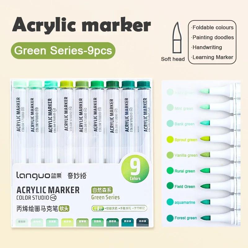 Acrylic Paint Marker Set Languo 144 Colors Art Markers Painting Drawing Pen Graffiti for Stone Disc Card Shoe Glass Art Supplies