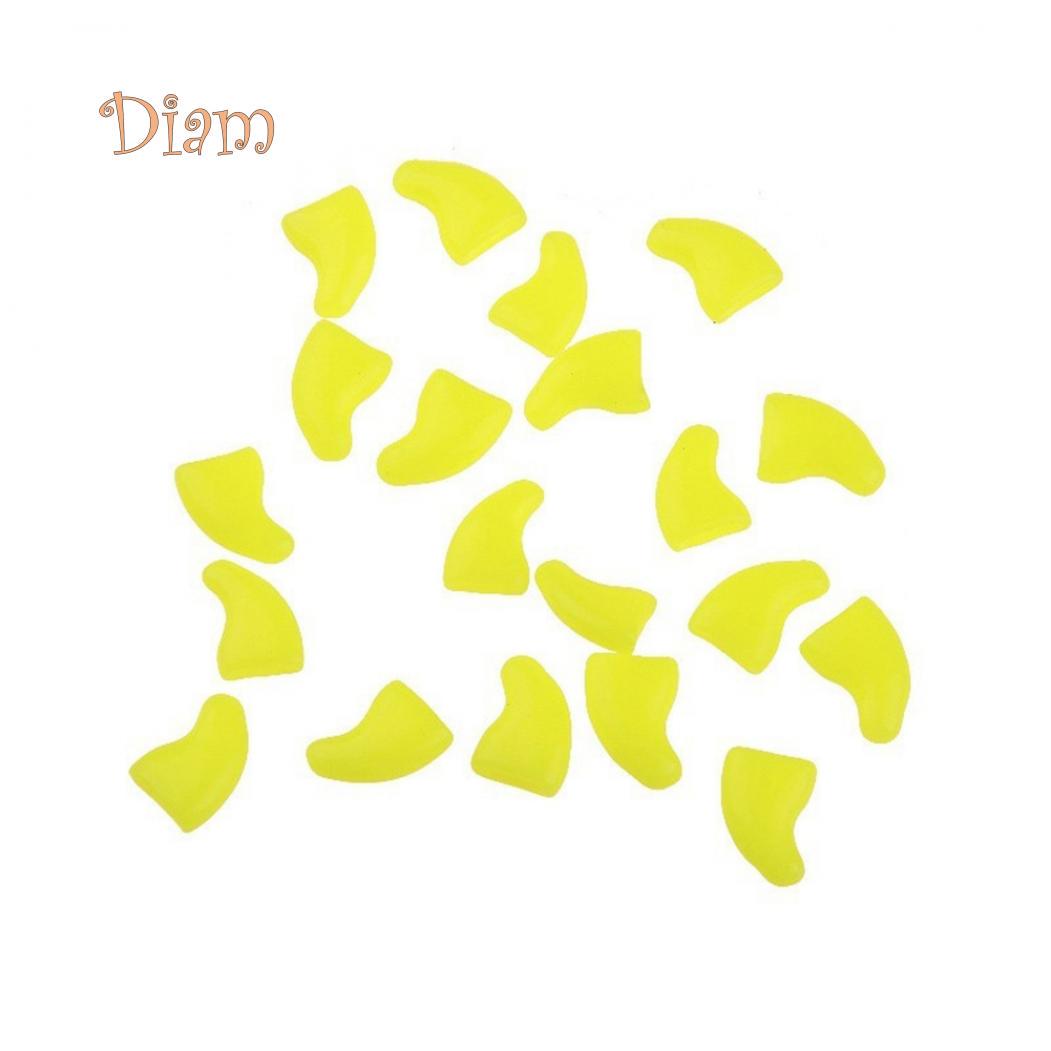 

20 шт. М’яких пластикових барвистих ковпачків для нігтів для котів, захисної накладки з клеєм XS жовтий