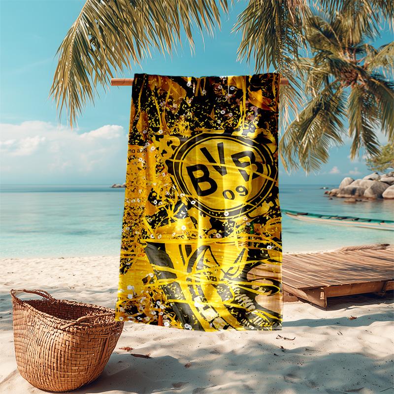 Proof Beach Towel with Borussia Dortmund Pattern - Soft,absorbent,quick-drying,machine Washable - Perfect for Swimming,camping,bathing