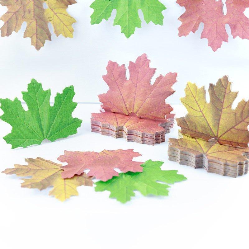 1 Pieces Cute Maple Leaves Sticky Notes Stationery Sticker Memo Pad Planner