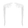Gold White Color Bead Embroidery Chain Detail Flower Design Sequin Relief Embroidery Patch Lace Applique Tassel Shoulder