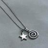 Minimalist Stainless Steel Spiral Pendant Star-shaped Pendant Charming Necklace for Woman Bohemia Collar Chain Jewelry Accessory