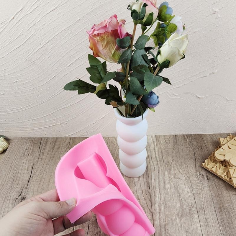 Flexible Silicone Flowerpot Mold Reusable DIY Resin Cement Molds Plaster Vases Moulds Craft Projects for Making Vase