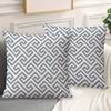 2PCS Gray Geometric Design Pillow Covers Ideal for Decorative Bedroom, Hallway, Sofa Double-sided printed Pillowcase