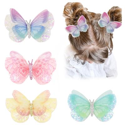 Fermacapelli Farfalla Glitterati per Bambine Colore Arcobaleno Mollette Rete Boutique per Bambini Barrettine Fermagli per Capelli Bambini Accessori per Capelli