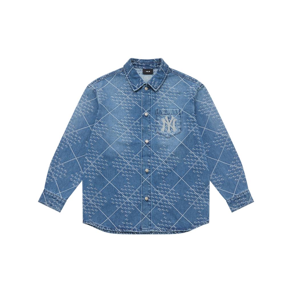 New MLB MONOGRAM Collection New York Yankees 25FW Shirt Unisex Standard 3ADRM0654-50INS