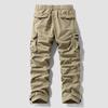 Original Foreign Trade Surplus Autumn and Winter Thickened Elastic Multi-Pocket Tactical Cargo Pants Straight-Leg Trendy Men's Casual Pants