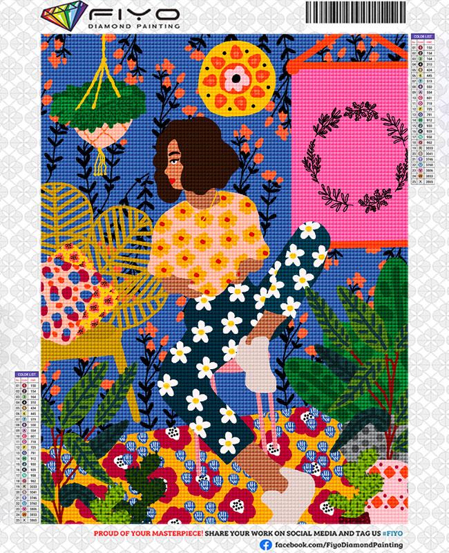 5D Diamant Malerei Tropical Bunte Mädchen Blume Diamant Stickerei Wand Kunst Kreuz Stich Bilder Für Wohnzimmer Wohnkultur quadro