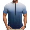 Men’s Crew Neck Gradient Print Zip Breathable Quick Dry Short Sleeve Cycling Jersey for Outdoor Sports Riding