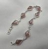 925 Sterling Silver Natural Sunstone Bracelet Handmade Gemstone Link Jewelry