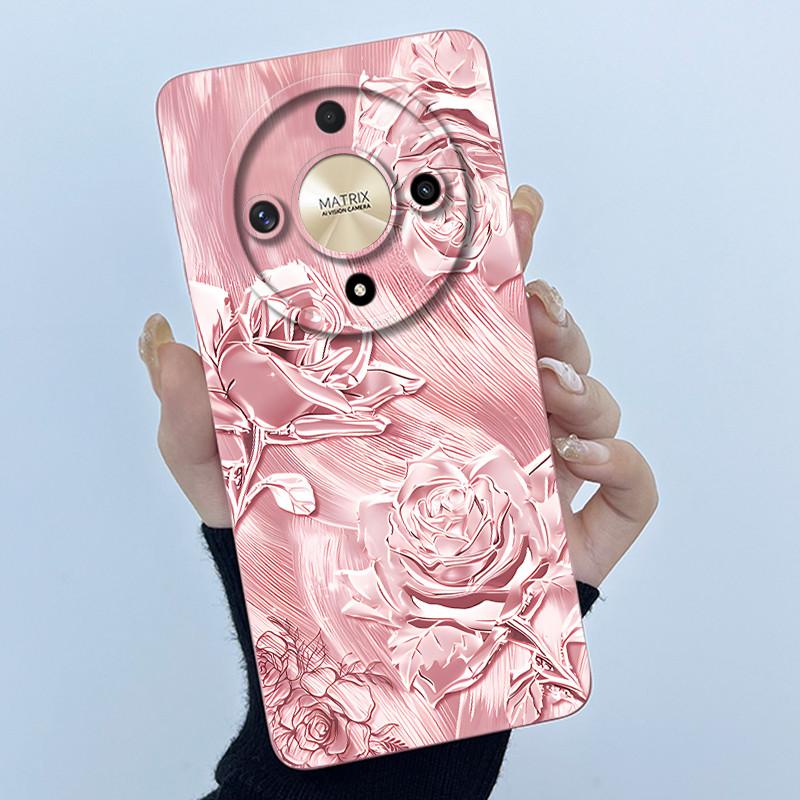 For Honor Magic5 Lite 5G Case Simplicity flower Silicone Soft Back Cases For Magic6 Lite 5G Cover Magic 5Lite 6Lite Bumper Shell