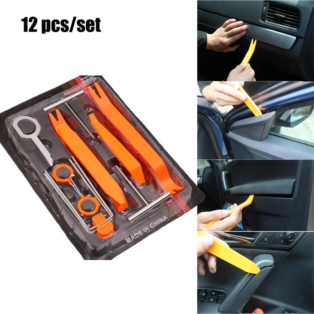 Auto pry bar kit with clip remover for dashboard door panel disassembly ideal for car stereo install