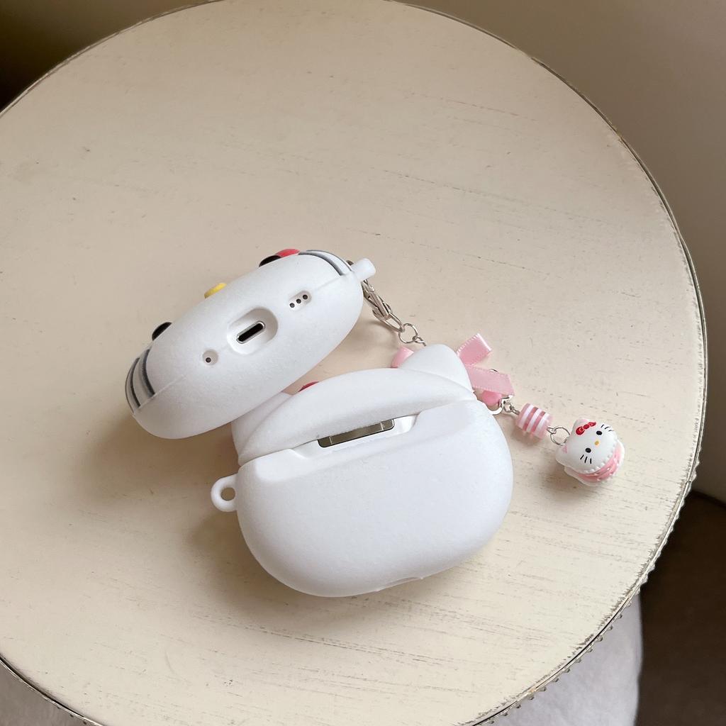 Cute Flocking Kt Cat AirPods Pro Apple Bluetooth Headset Case 1/1/1 Generation Cartoon Protective Case for Women