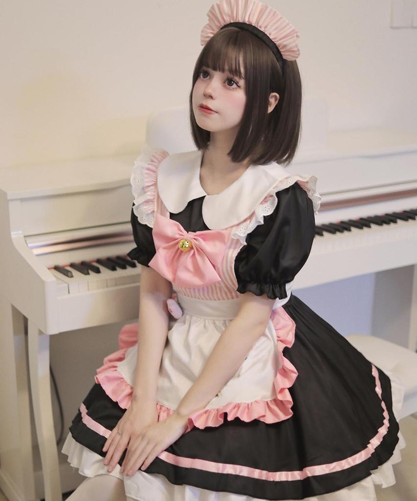AOTYP Maid Maid Con Cafe Cat Cat Cute Short Halloween Little Sister Maid Large Complete School Photo Otaku Size 4XL Costume, Cosplay, Maid, Claws,