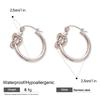 Stainless Steel Knotted Round Ear Cuffs: Elegant and Versatile High-End Jewelry