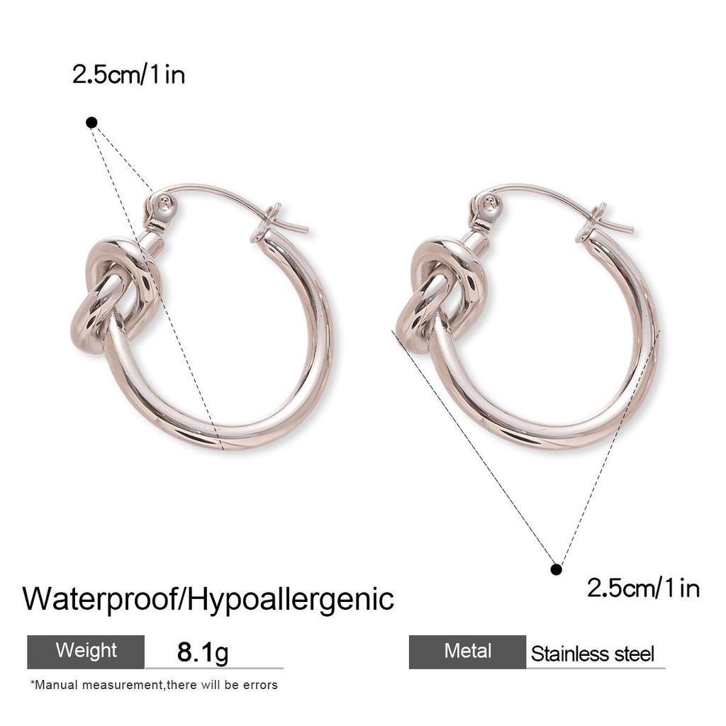 Stainless Steel Knotted Round Ear Cuffs: Elegant and Versatile High-End Jewelry