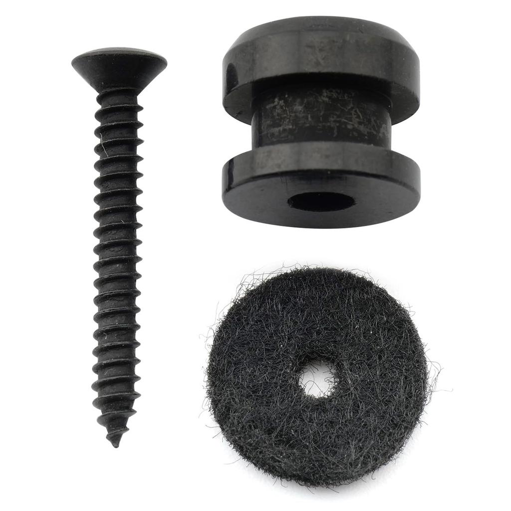 Musiclily Pro 12mm Strap Pin Steel End Pin for Electric Black of Guitar/Acoustic Guitar/Classical Guitar/Ukulele, (Set 2)