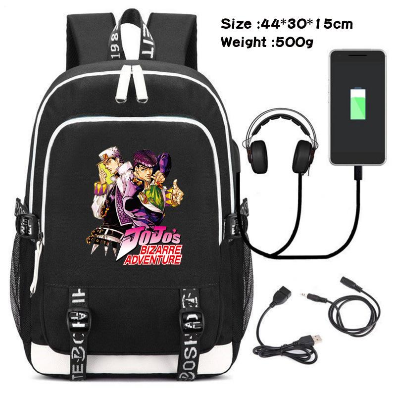 Jojo's Fantastic Adventure School Bag Anime Peripheral Backpack Schoolgirl Canvas Oxford Backpack
