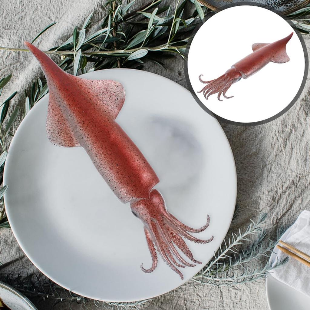 NOLITOY Spetsbläckfisk Bläckfisk för Kök och Restaurang Mat Matfotografi Interiör Havsdjur Leksaksmodell, PVC, Högupplöst Figur, Display,
