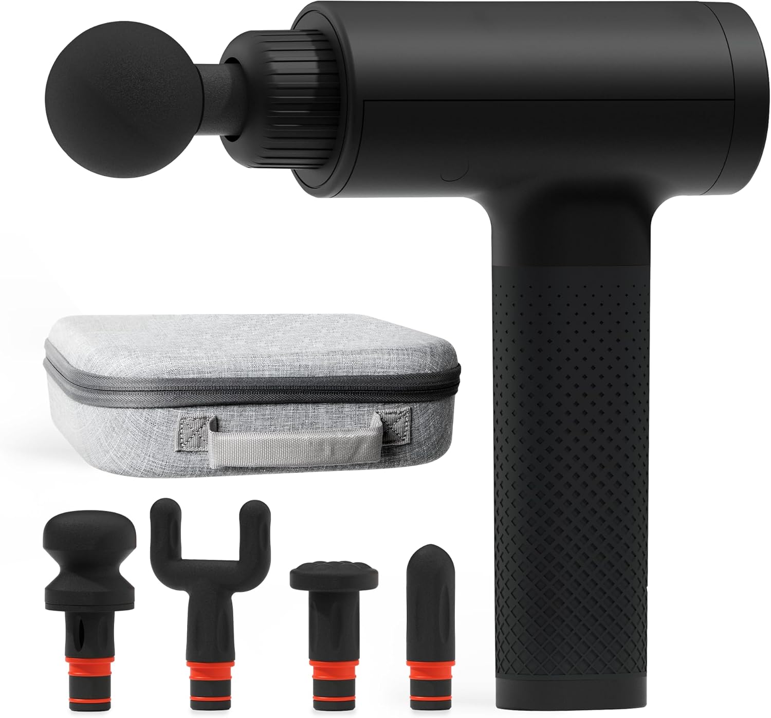 

Deep Tissue Massage Gun, 6 Speeds, 5 Attachments, Rechargeable, Black