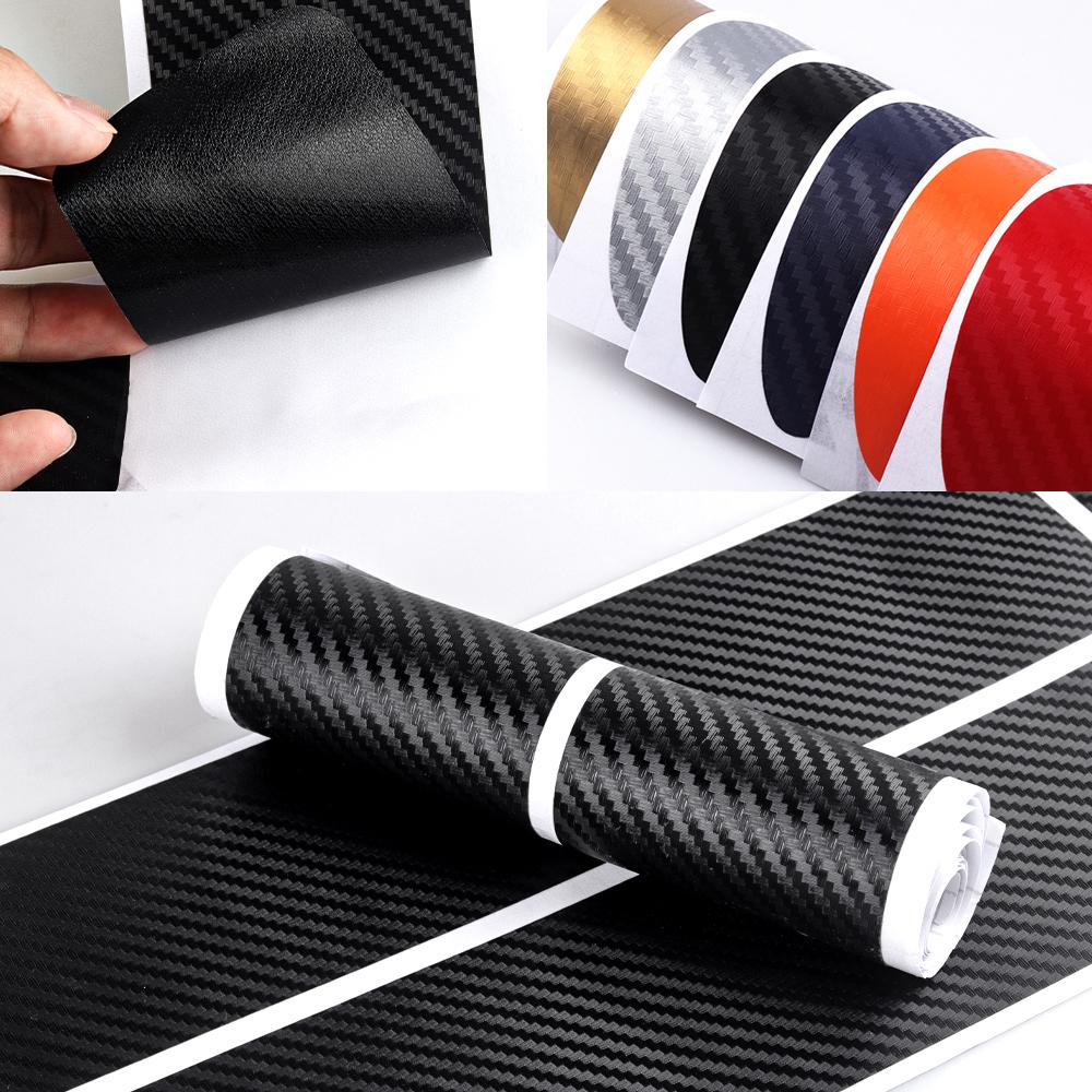 4pcs Car Door Plate Protective Stickers Carbon Fiber Car Sticker Sill Scuff Cover Anti Scratch Decal For Citroen C1 C2 Picasso